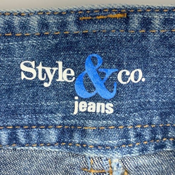 Style & Co Jeans size 16P 9988 Embellished bootcut spandex Blue Medium Wash - Picture 7 of 7